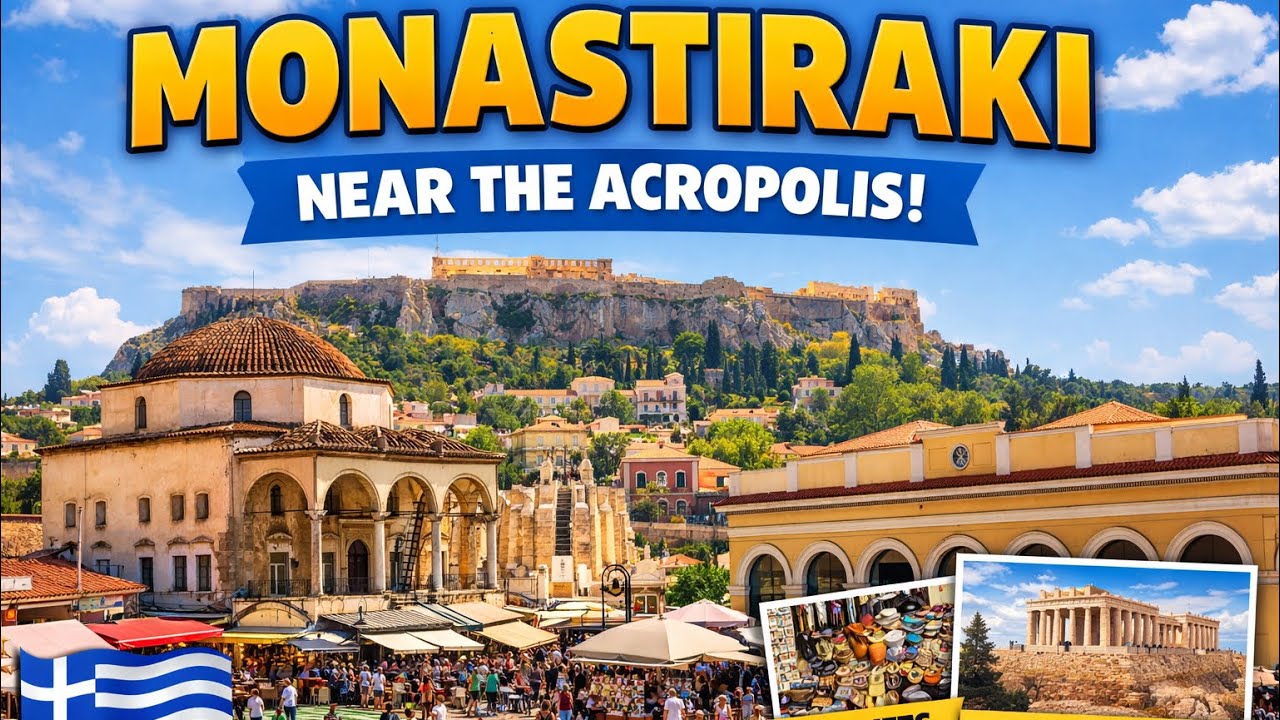 Monastiraki a very Commercial area near Acropolis. Athen Greece 🇬🇷