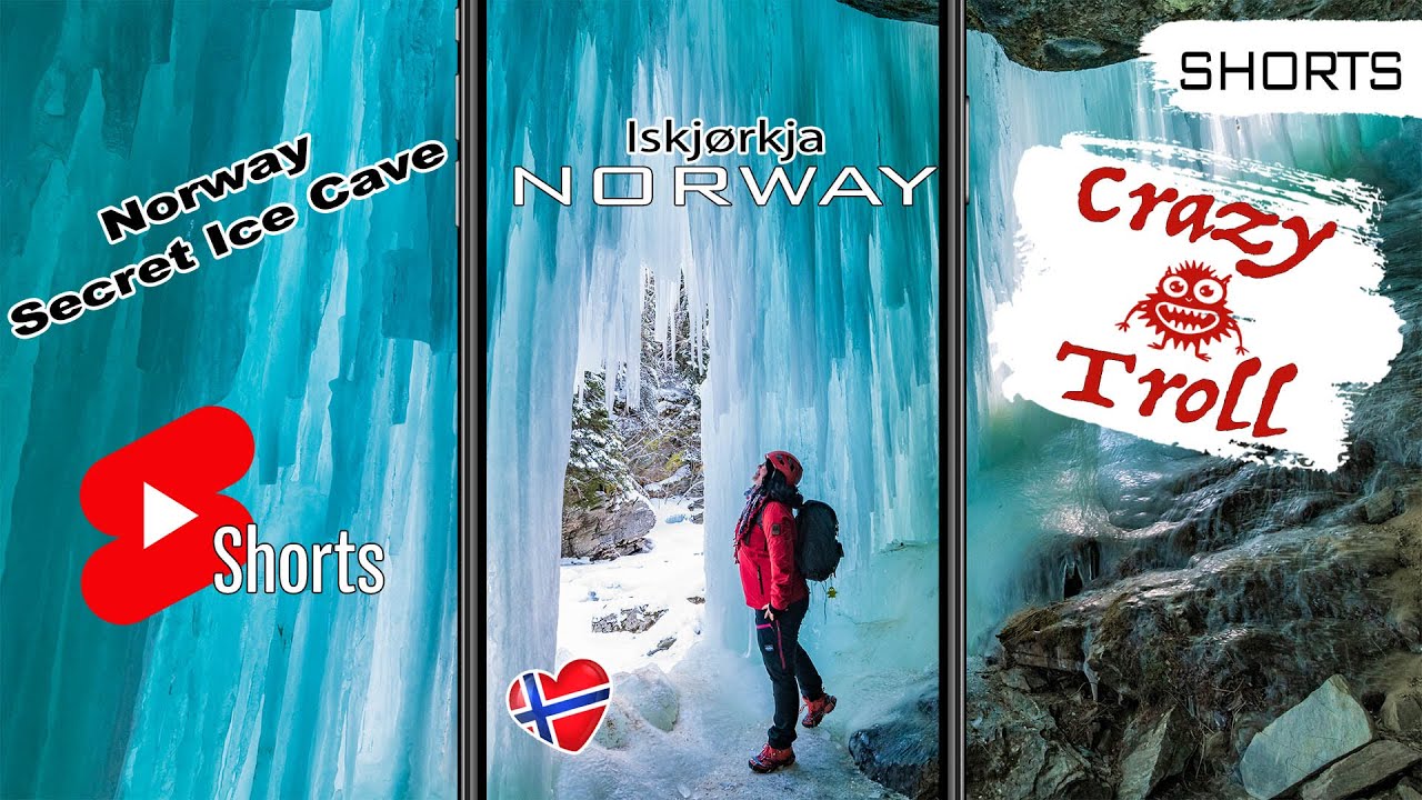 Secret Ice Cave in Norway! Full Video on channel #Shorts