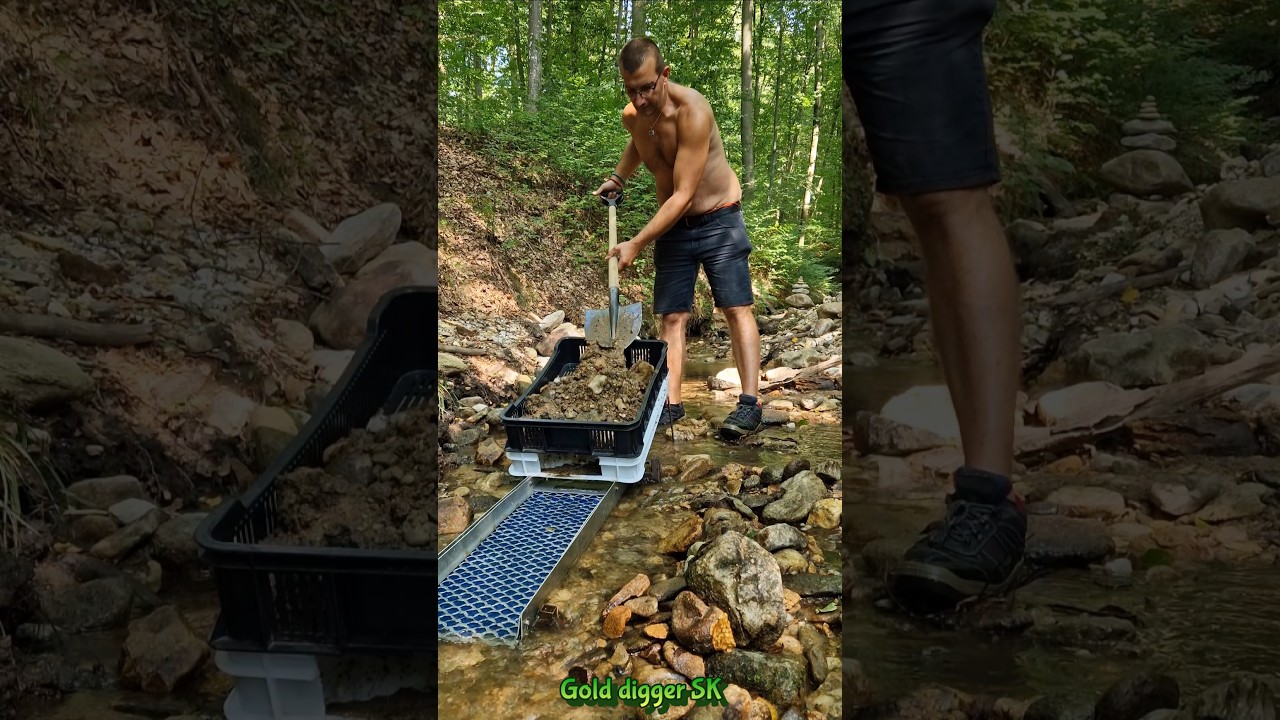 Real Gold Found! | Improved Gold Panning in a Mountain Stream #GoldPanning #RealGold