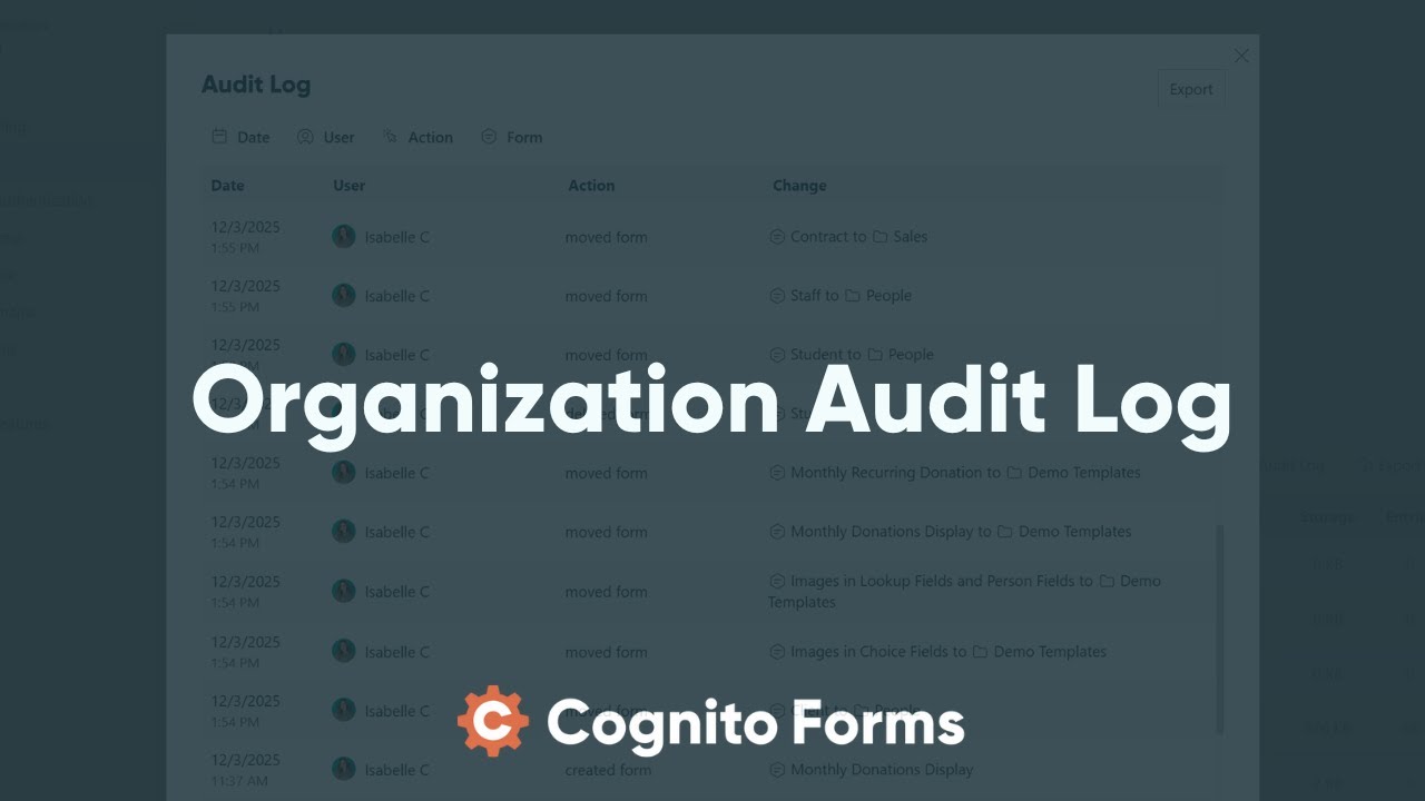 Organization Audit Log