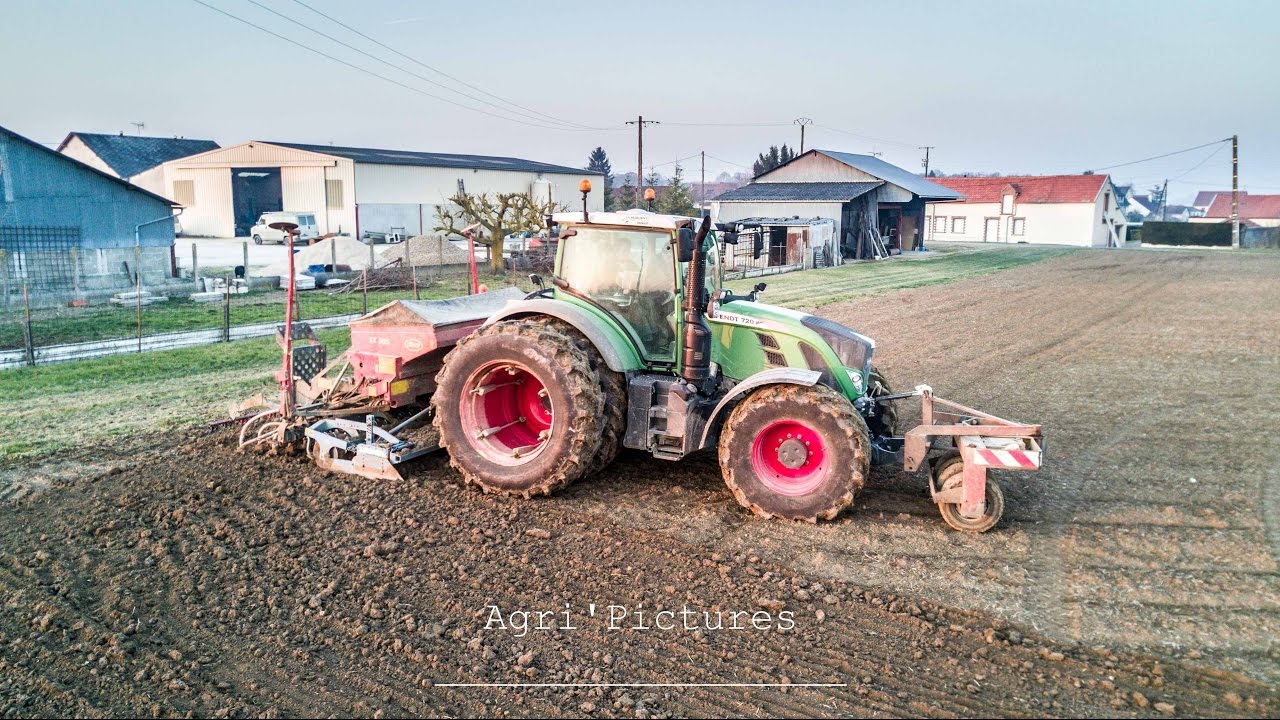 Semis d'orge de printemps 2017 - Fendt 720 & Vicon 4m