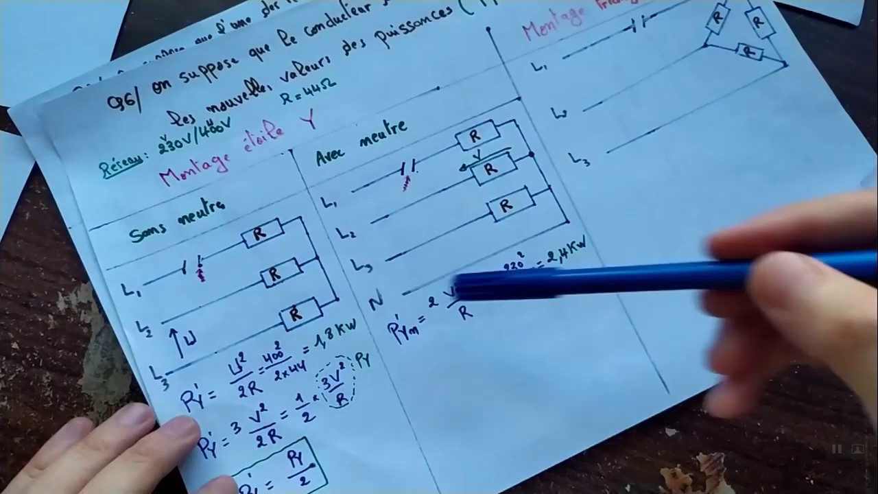 Système Triphasé  Couplage Y et  Δ   Exercice Corrigé ADC STE    ( Partie 2 )