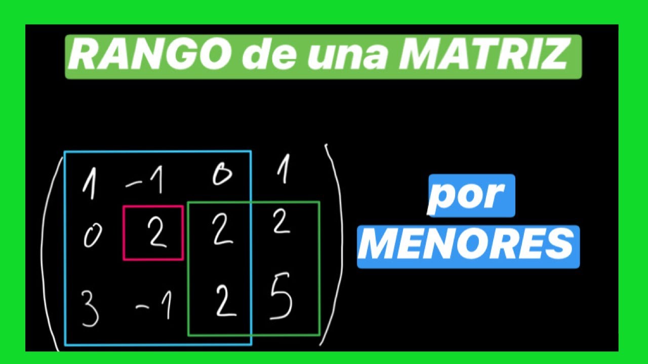 RANGO de una MATRIZ | ⭐️ MENORES o DETERMINANTES ⭐️ | Explicación con EJEMPLO RESUELTO