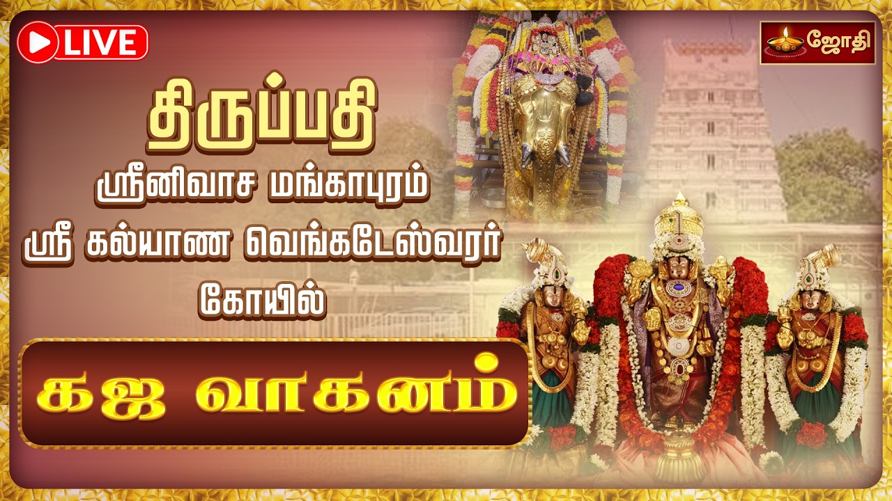 🔴LIVE: திருப்பதி ஸ்ரீனிவாச மங்காபுரம் ஸ்ரீ கல்யாண வெங்கடேஸ்வரர் கோயில் - கஜ வாகனம் | Jothitv