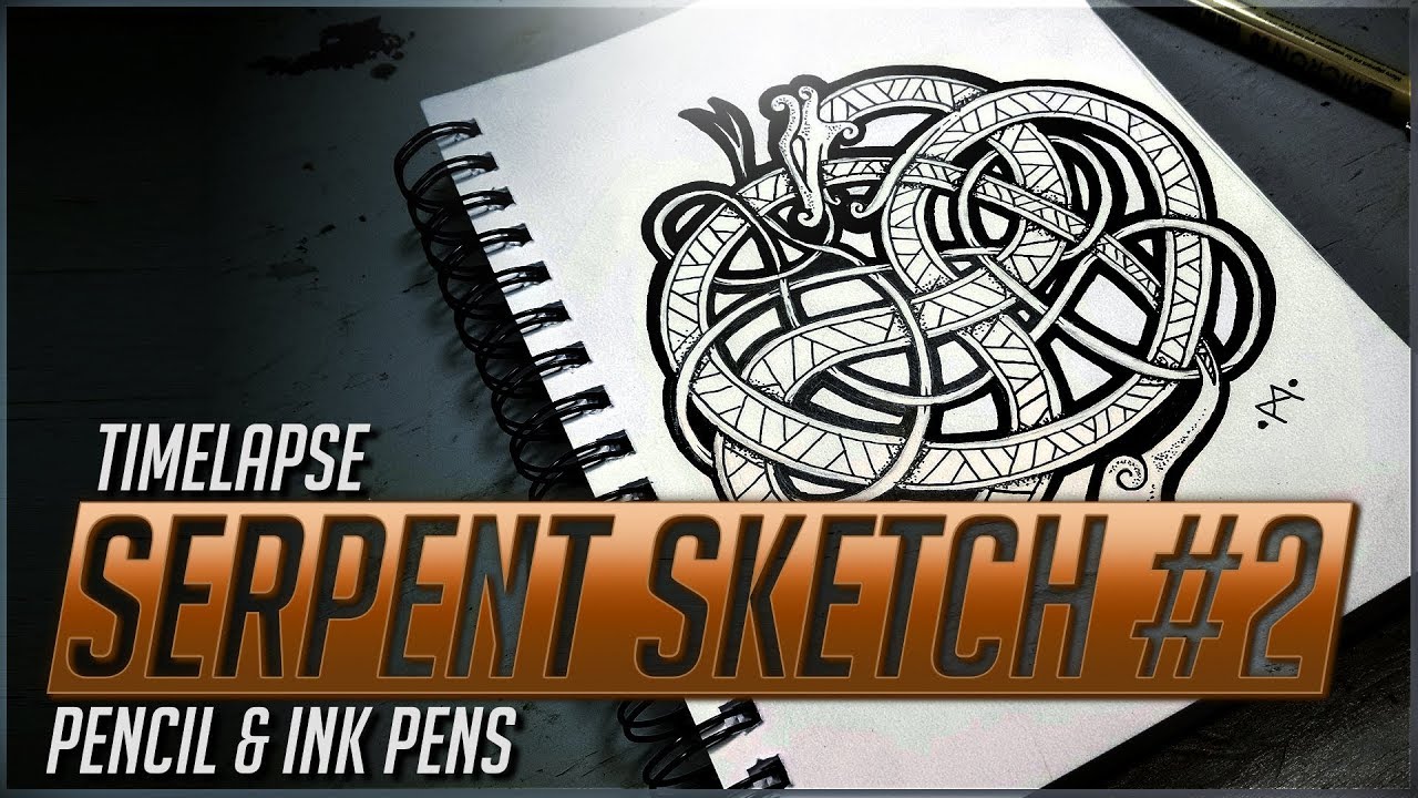 Viking Serpent Sketch #2 - Timelapse