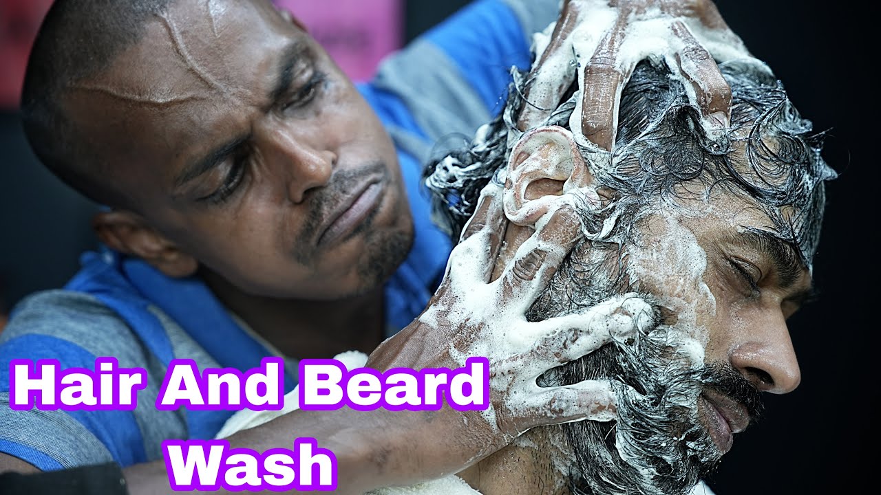 ASMR Hair And Beard Wash With Shampoo | ASMR Hair Wash | ASMR Beard Wash | ASMR Beard Scratching