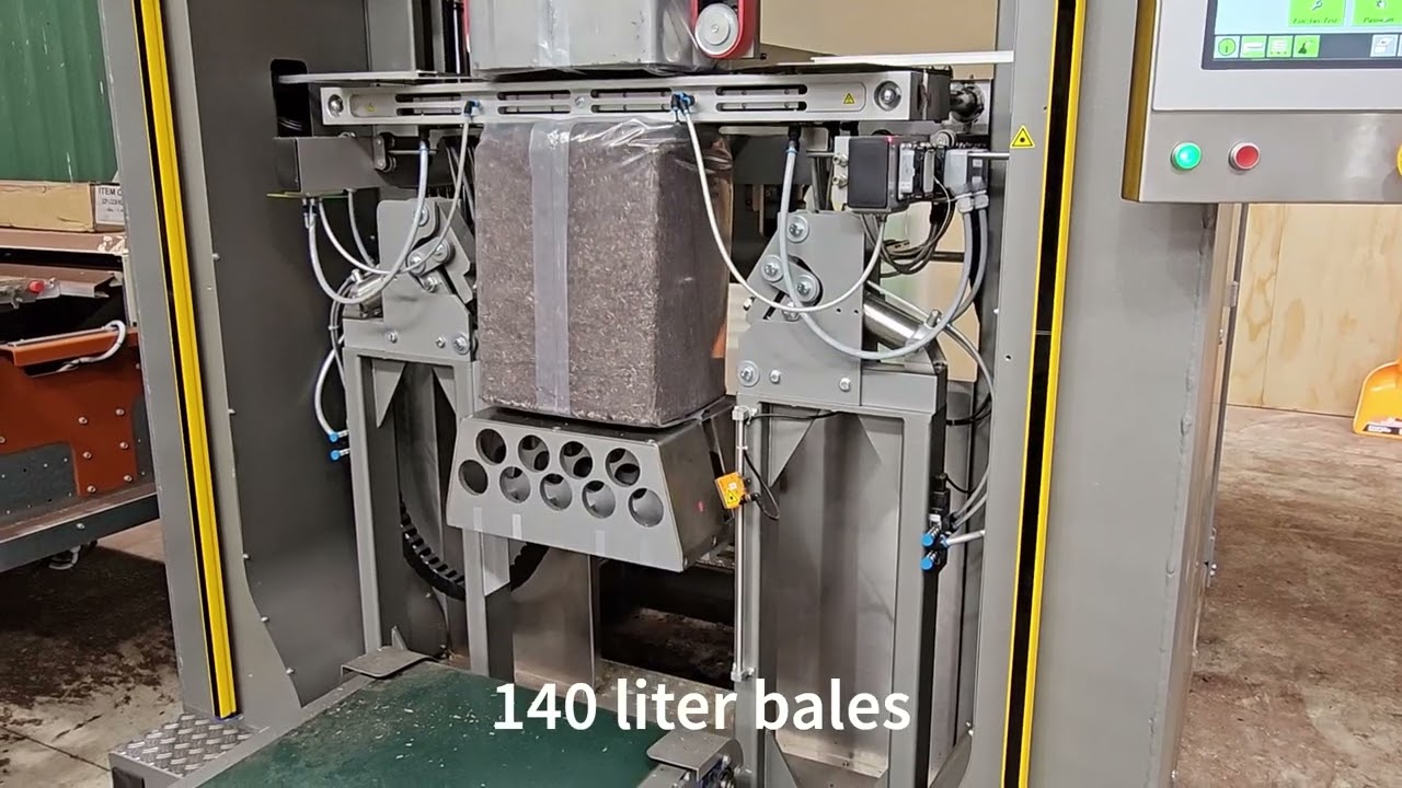 T2-1601P packaging 40L up to 140L bales peat with woodfibre