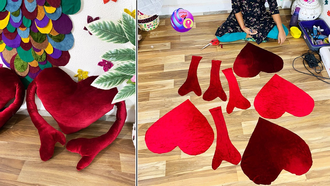 Beautiful Heart shape Pillow with Sofa decor