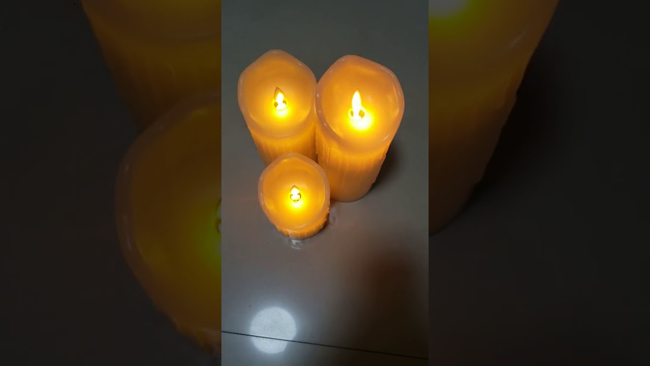 Flickering Flame Effect Battery Candle Auto-Moving Wick LED Pillar Candles Timer Operated Remote