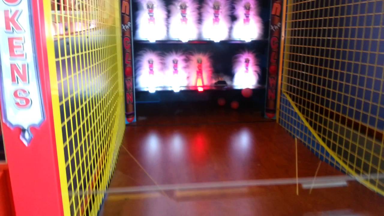 Playing Some DOWN THE CLOWN Game At Chuck E. Cheese Arcade AUGUST 2016 FREEZE