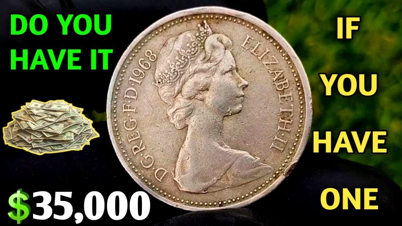 1968 UK Elizabeth 5p New Pence Coin Value | How Much is a 1968 5 New Pence Worth?