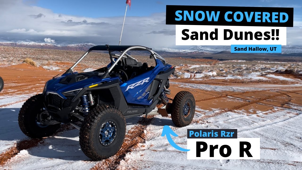 Polaris PRO R in Snow Covered Sand Dunes!! Sand Hollow, UT