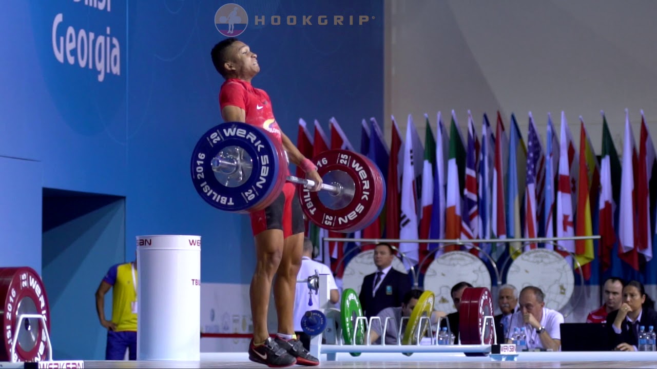 Jose David Mosquera (69) - 165kg Clean and Jerk @ 2016 Junior Worlds