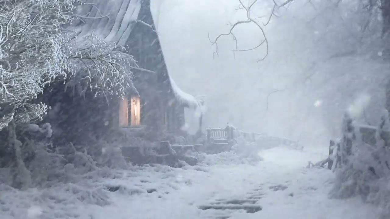 Heavy Blizzard Storm at Night┇Howling Wind & Blowing Snow┇Sounds for Sleep, Study & Relaxation