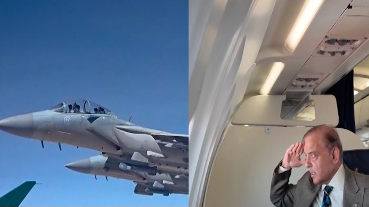The Royal Saudi Air Force escorts PM Shehbaz Sharif&rsquo;s plane as it entered Saudi Arabia&rsquo;s airspace