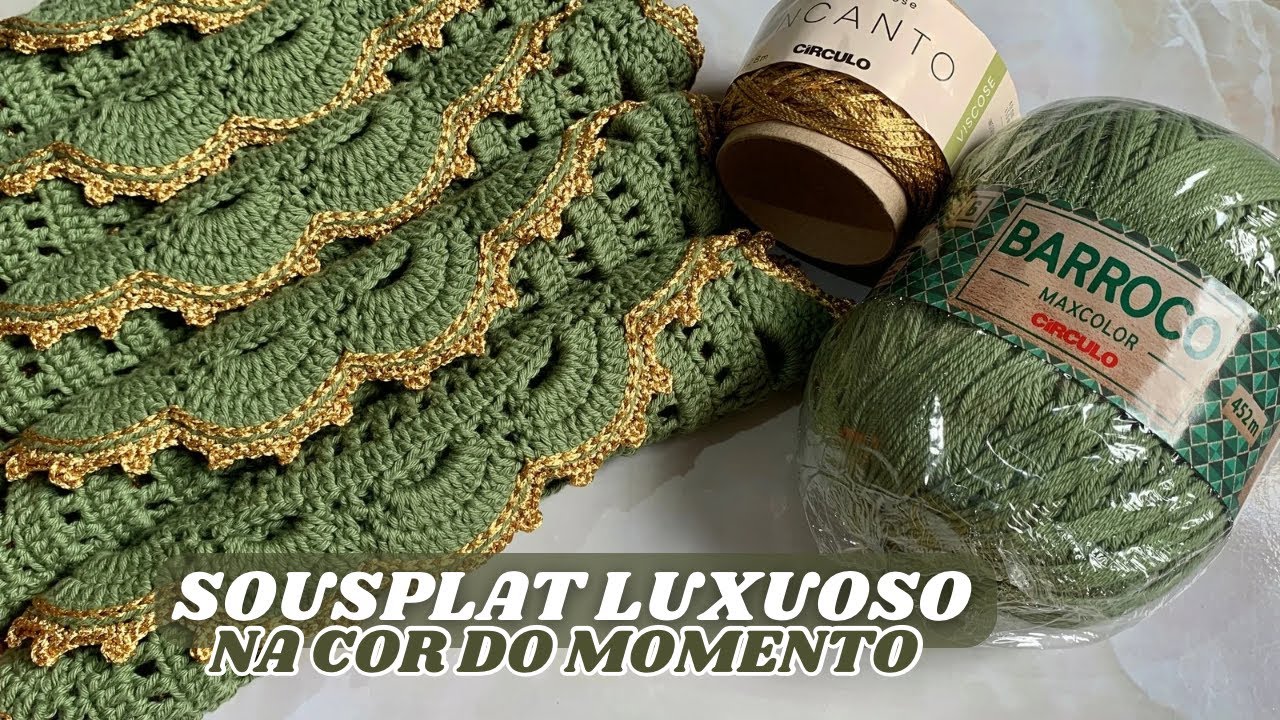 🎯SOUSPLAT DE CROCHÊ LUXUOSO 🤩//ESSA COR É A COR DO MOMENTO! #vlog #croche #sousplatdecroche