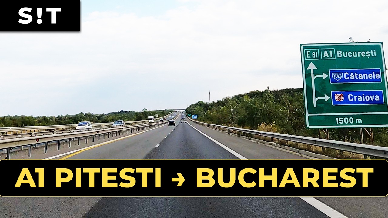 A1 Pitesti to Bucharest | Cloudy Afternoon Highway Drive 🚗