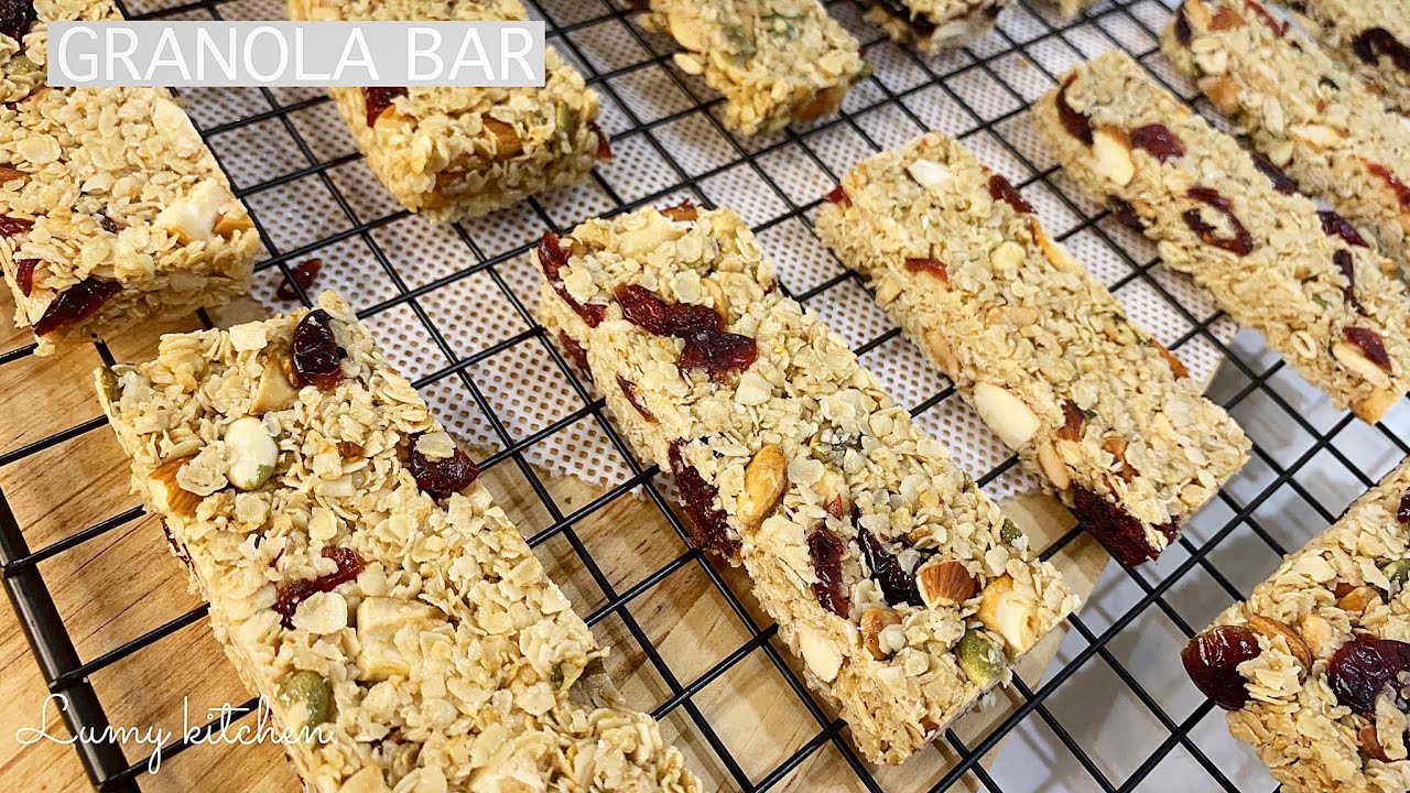 GRANOLA BAR RECIPE | THANH NGŨ CỐC YẾN MẠCH KHÔNG CẦN NƯỚNG| THANH YẾN MẠCH DINH DƯỠNG| LUMY KITCHEN