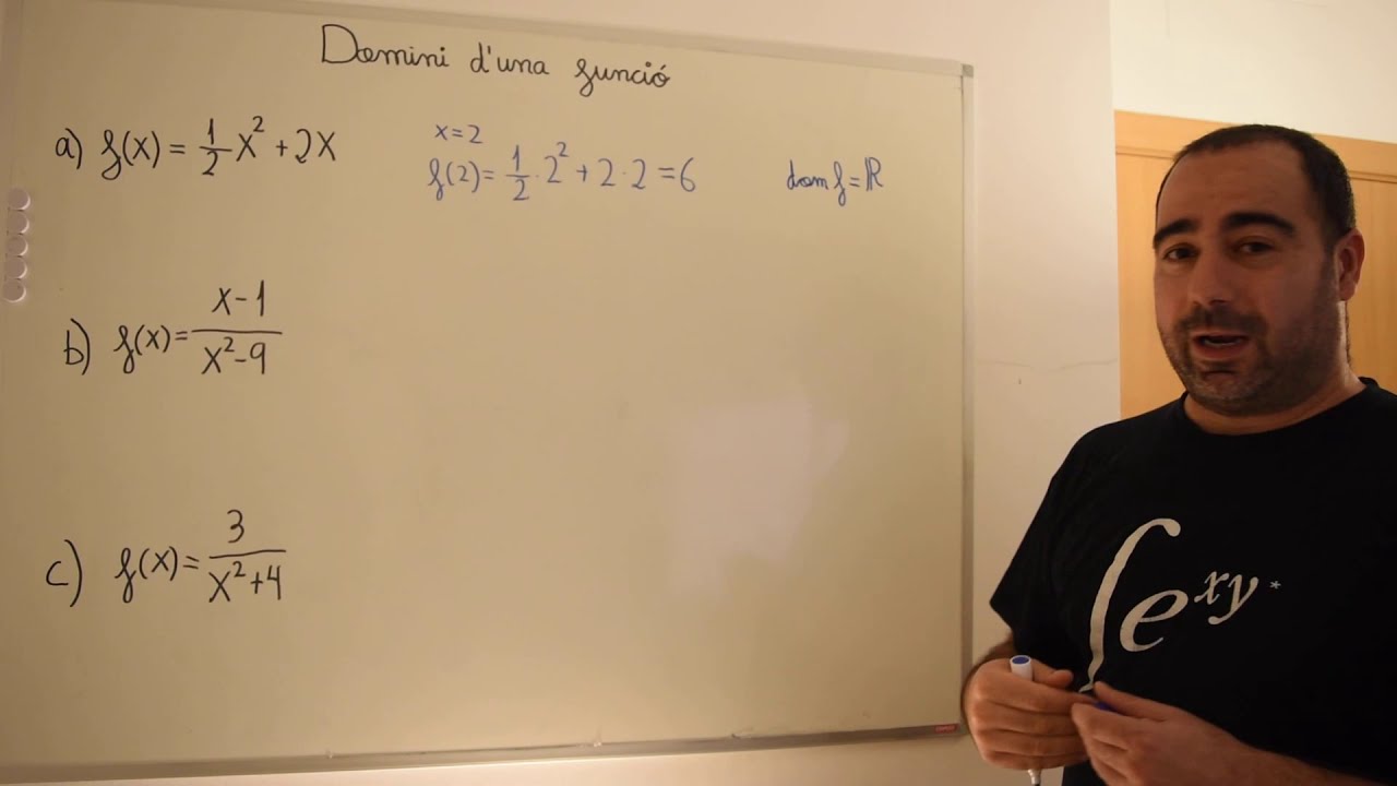 Dominis de funcions polinòmiques i racionals.