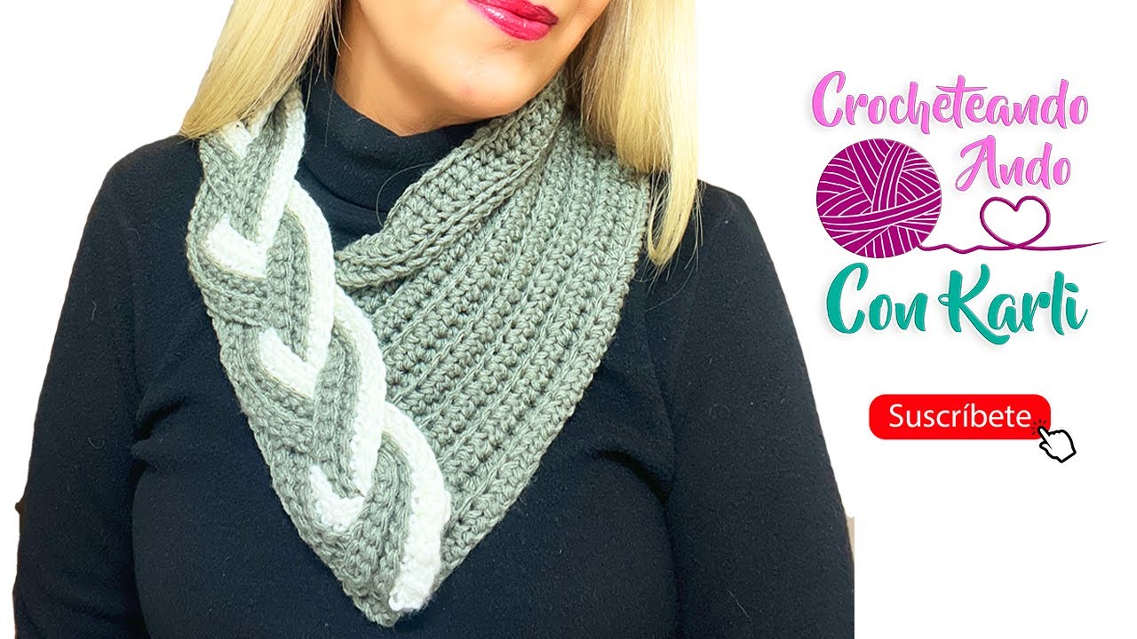 Cuello tejido a crochet 🎀 Modelo “Trenzado