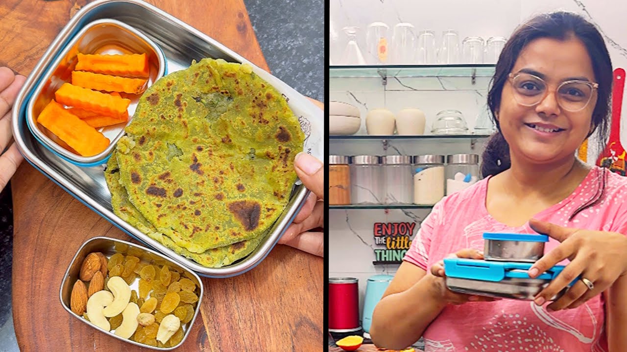 Bachchon ko til khilane ka sabse asaan tareeka. Tiffin recipes, aloo Palak paratha
