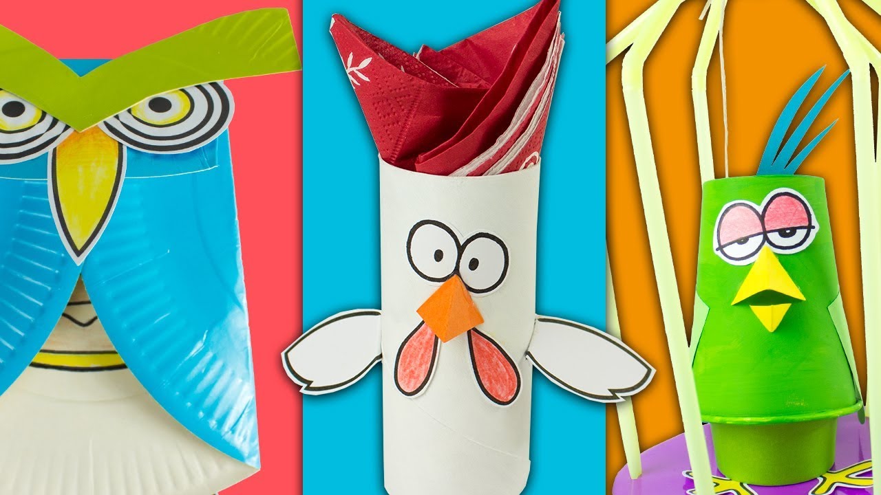5 Fun Bird Crafts from Paper and Cardboard | DIY Crafts for Kids on Box Yourself