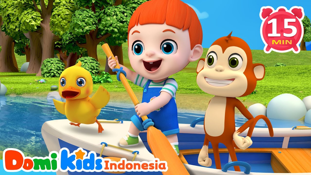 Lagu Mendayung Perahu 🎵 Lagu Anak Ceria dan Seru! | Domi Kids Kumpulan Lagu Pesta Anak-anak