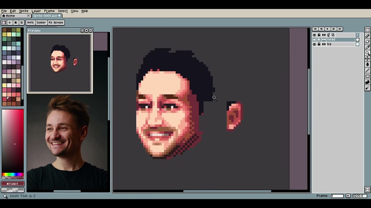 Pixel Art Portrait - Time Lapse