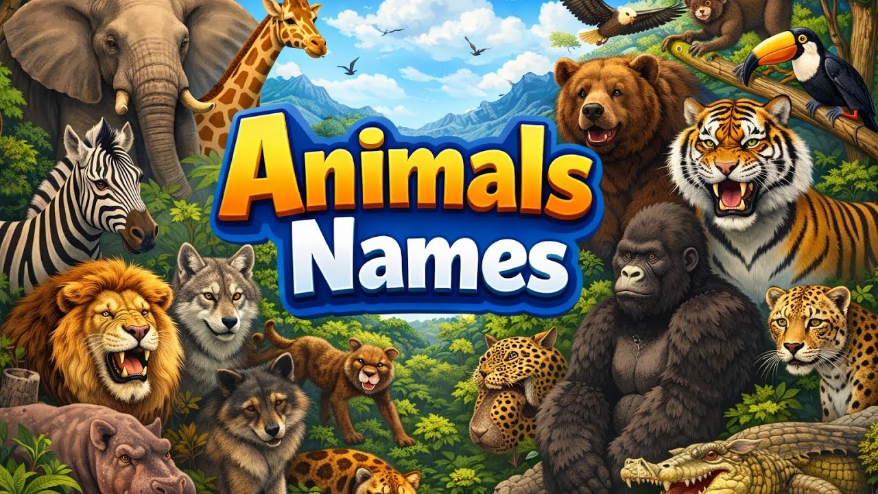 Animals Name English & Hindi ] बच्चों के लिए जानवरों के नाम | Kids Educational VideoI 20 Animals