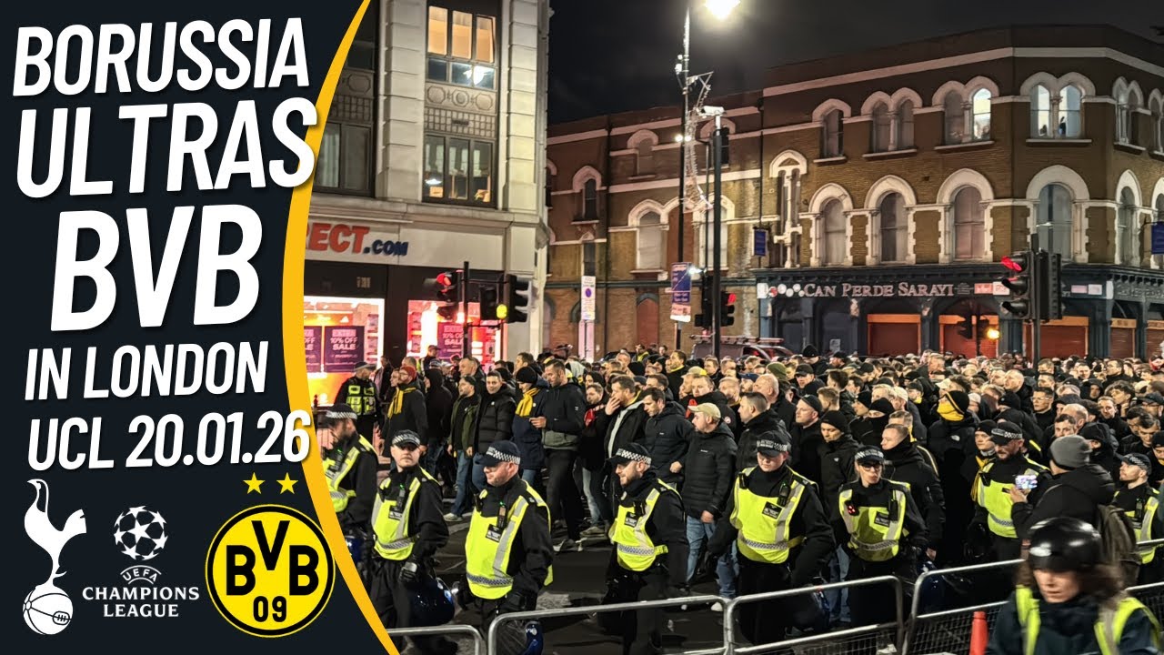 🇩🇪 ULTRAS BVB BORUSSIA DORTMUND CORTEO IN LONDON ⚫️🟡 20.01.26 SPURS vs BVB CHAMPIONS LEAGUE UCL 