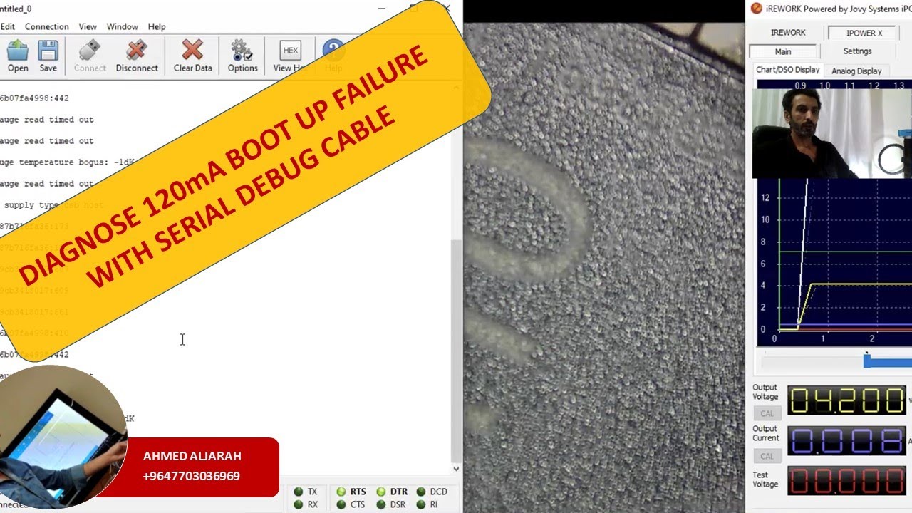 IPHONE BOOT UP FAILURE DIAGNOSE WITH SERIAL DEBUG CABLE