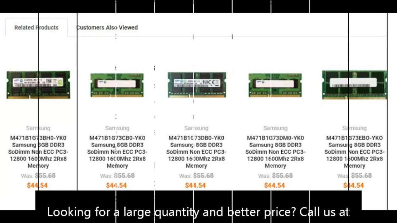 M471B1G73EBO-YK0 Samsung 8GB DDR3 SoDimm Non ECC PC3-12800 1600Mhz 2Rx8 Memory