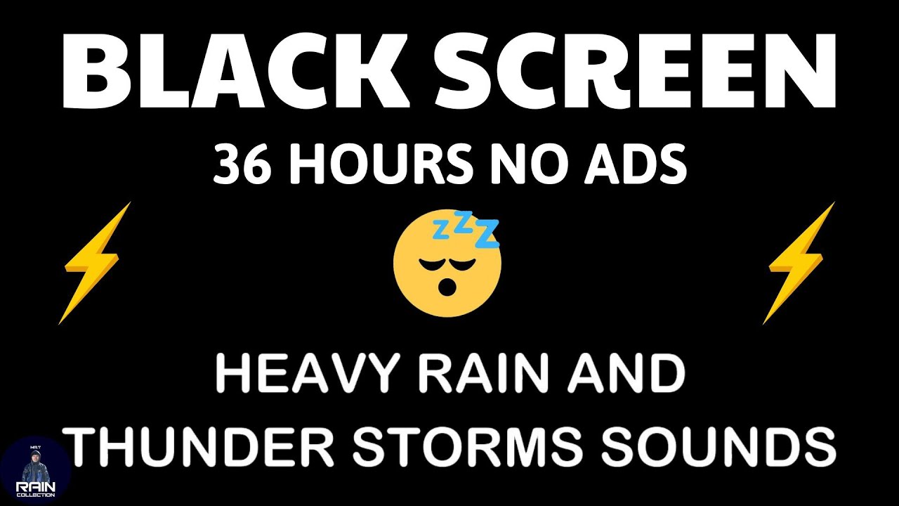 🔴 Heavy Rain and Thunder Sounds for Sleeping - Black Screen | Sleep Fast with Heavy Storm Sounds