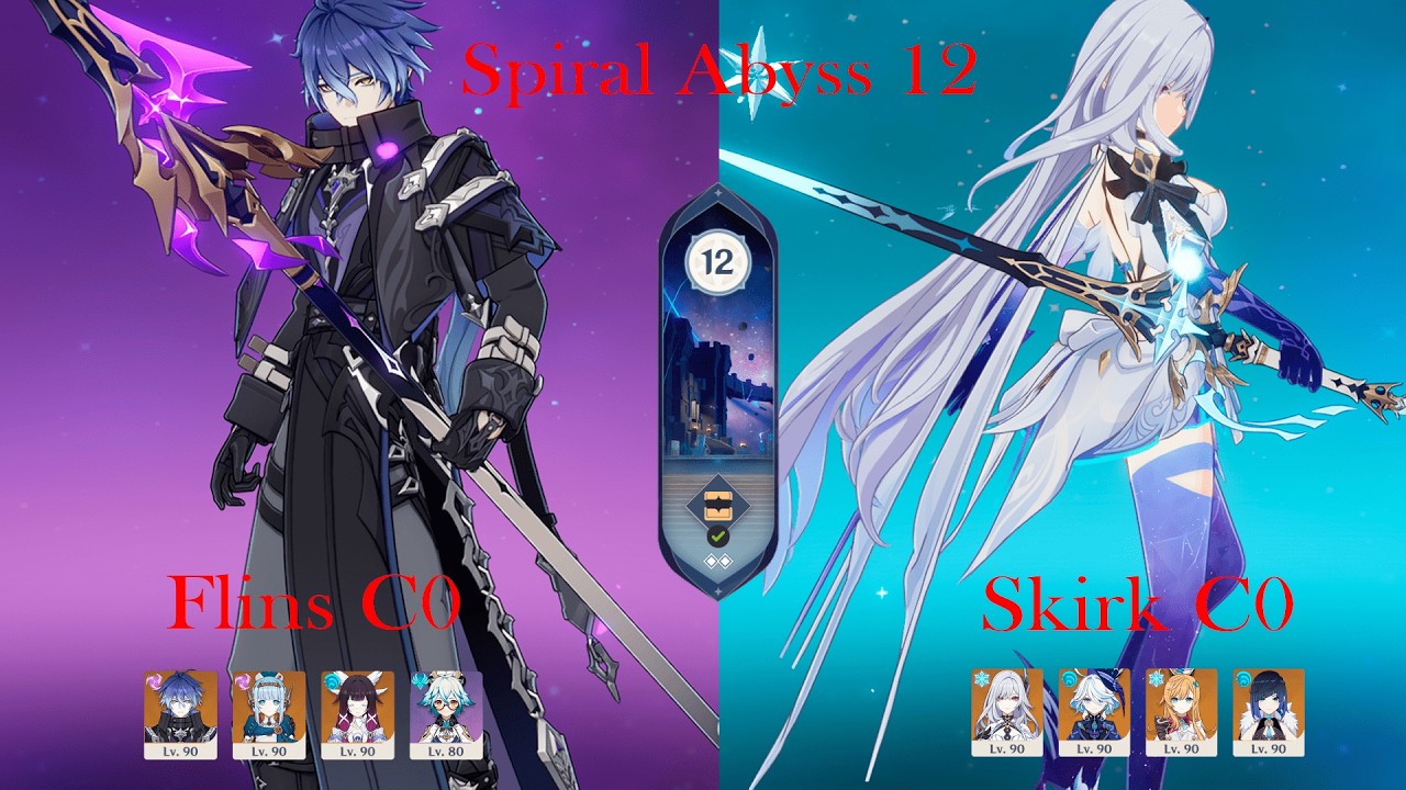 Spiral abyss 6.4 | Flins C0 | Skirk C0 | 36 stars