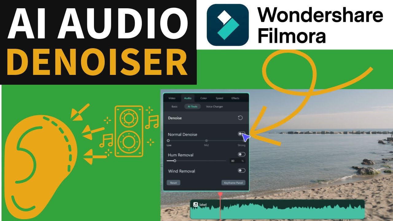 Filmora 14 Tutorial: Remove Background Noise From Video | AI Audio Denoiser