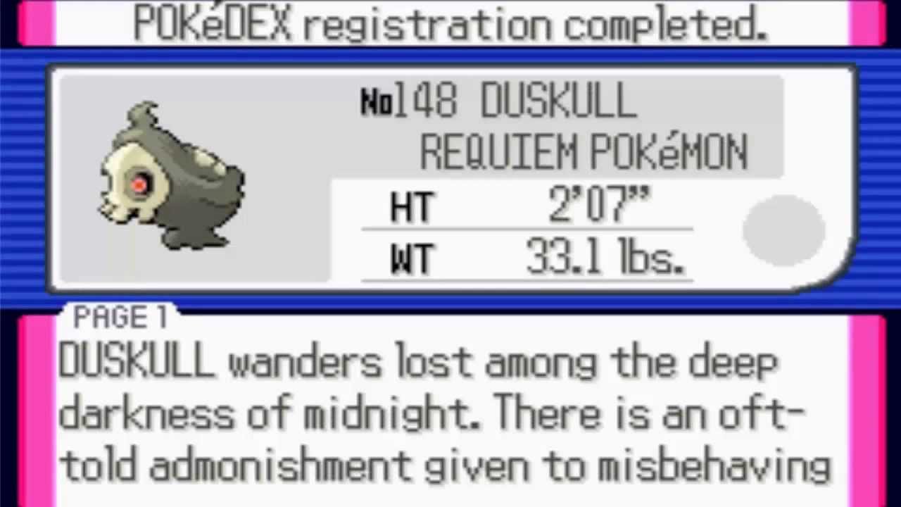 Where to Capture-Catch Duskull in Pokemon Emerald, Ruby, Sapphire