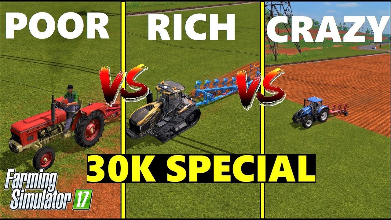 Farming Simulator 17 : POOR vs RICH vs CRAZY | NEW FIELD MAKING | 30K SUBS SPECIAL THANKS 👏👏👏
