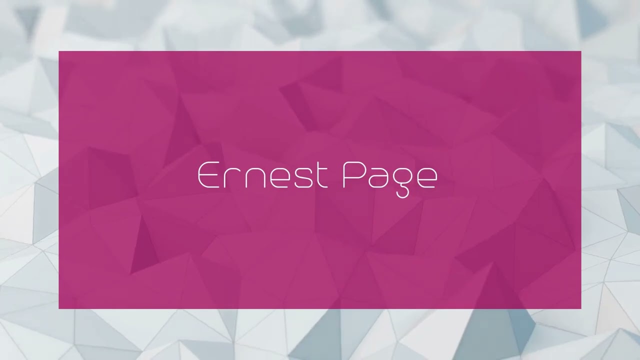 Ernest Page - appearance