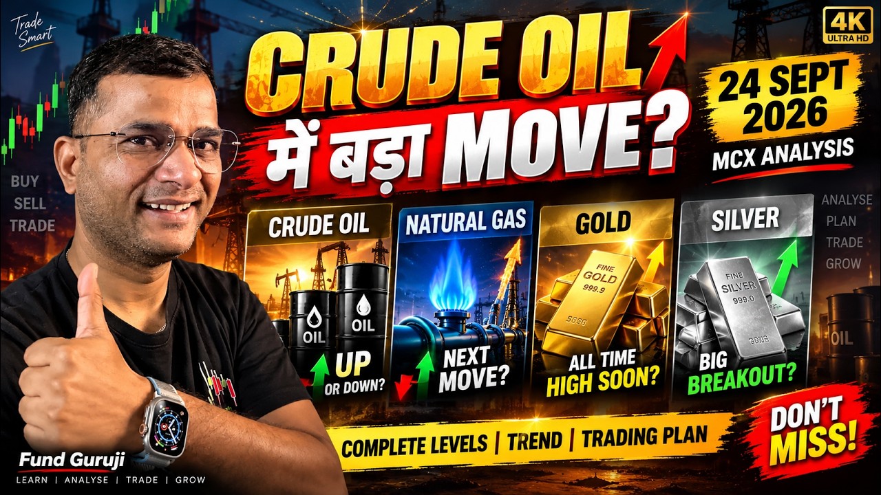 Crude Oil में बड़ा Move? 🔥 24 Sept MCX Analysis | Natural Gas, Gold & Silver के Levels #CrudeOil
