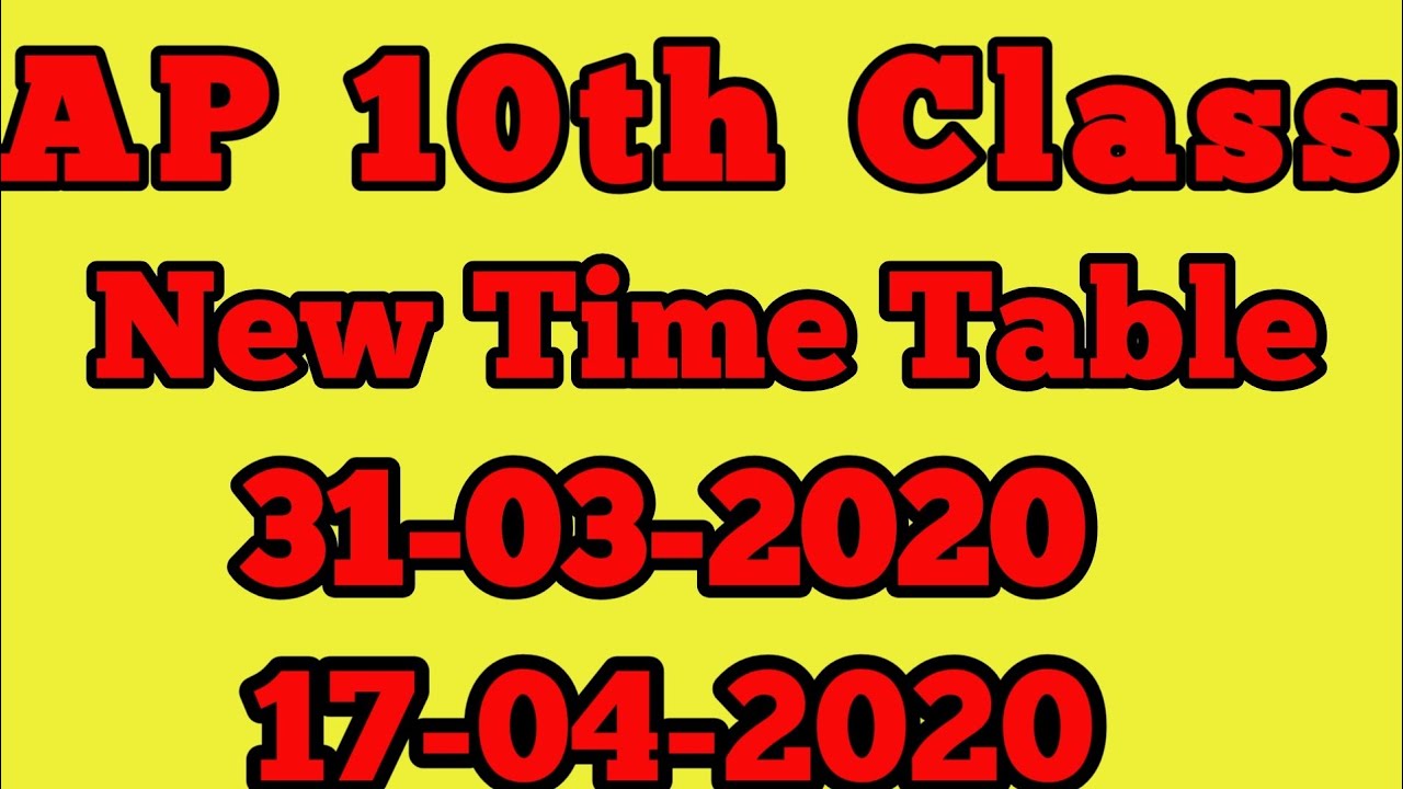 AP 10th Class 2020 New Time Table