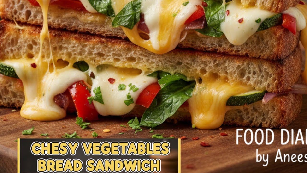 Healthy Cheese Vegetable Sandwich Recipe | Easy & Quick Snack | Food Diary by Anees |