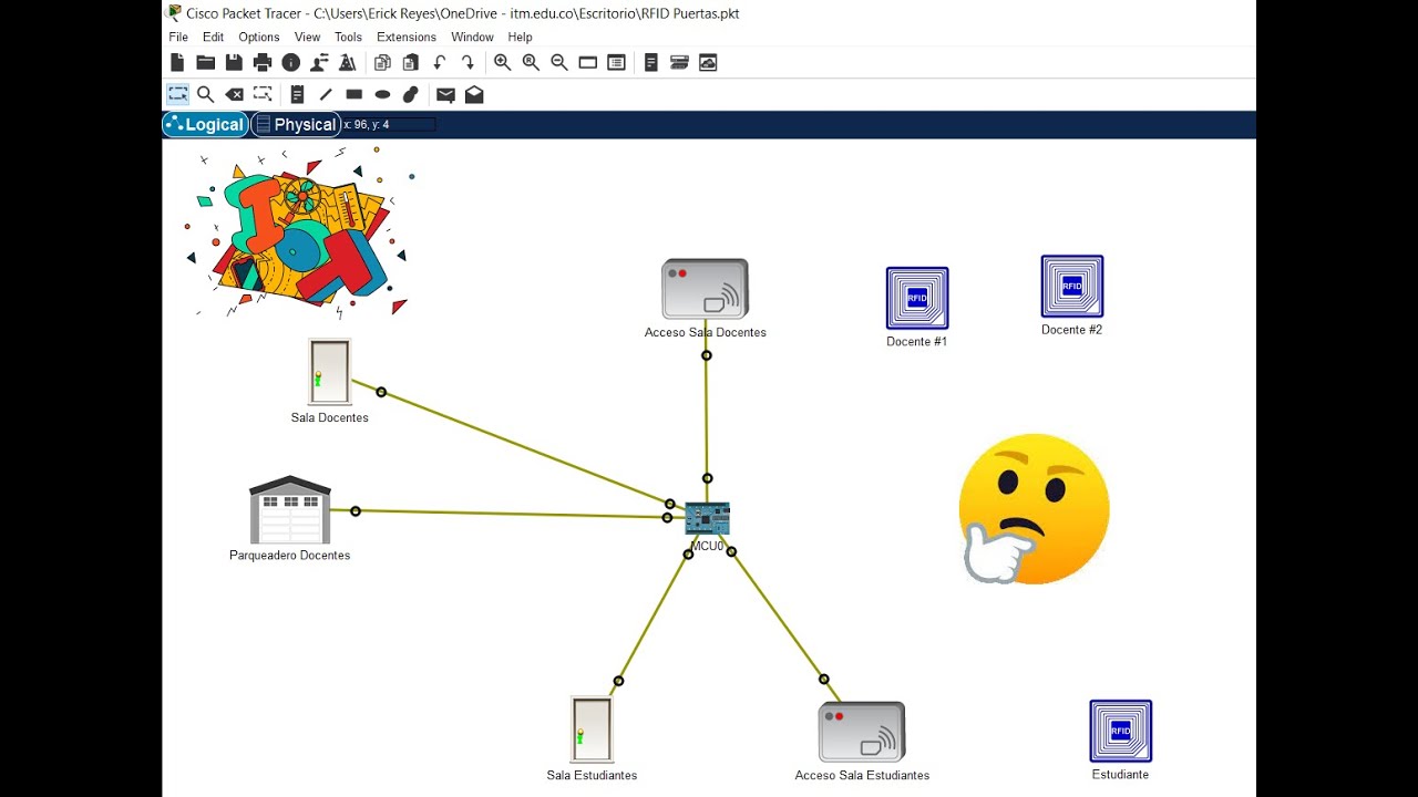 Sistema apertura de puertas usando RFID + IoT en Packet Tracer (Tarjeta Arduino + Código en Python)