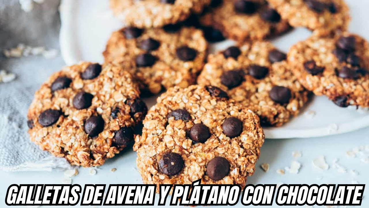 Galletas de avena y plátano con chocolate