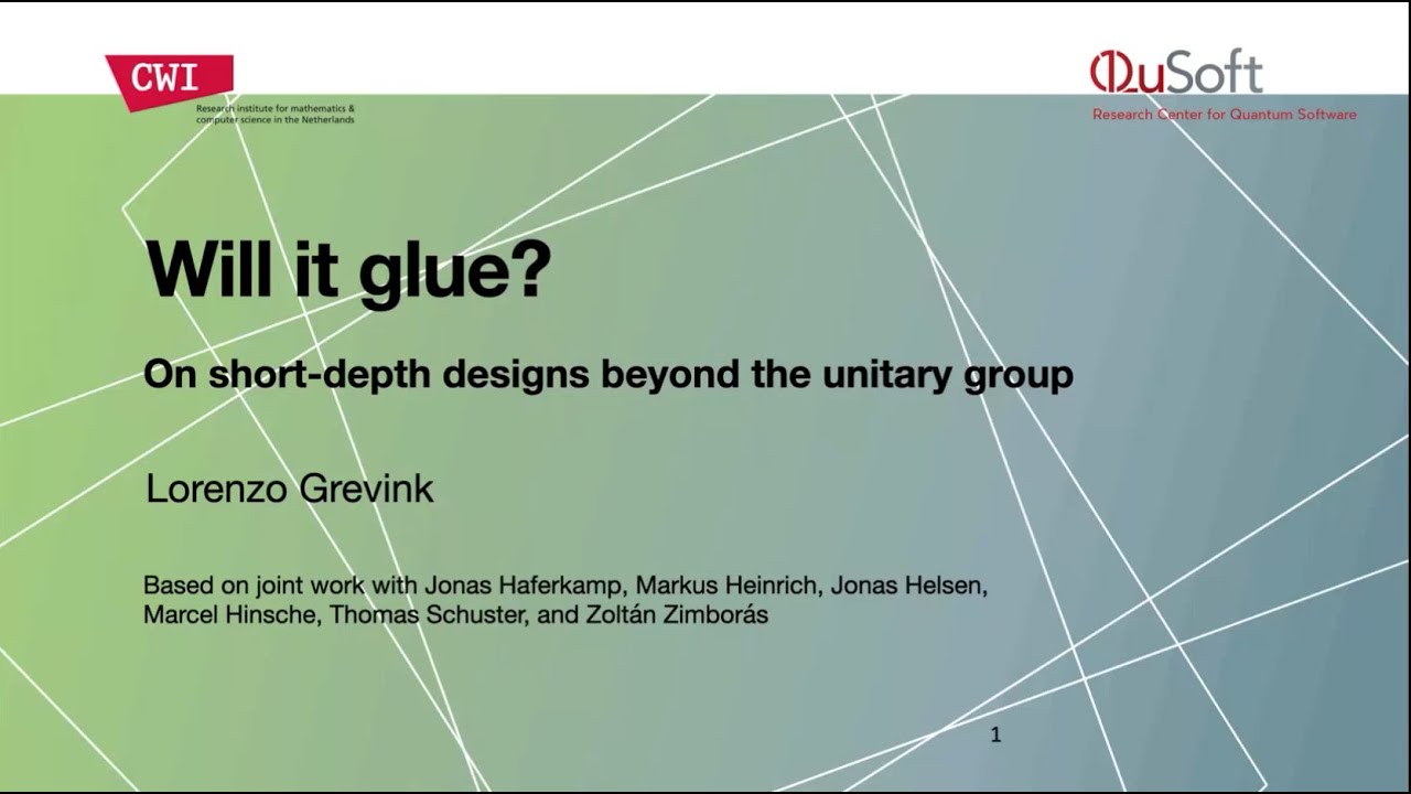 Will it glue? On short depth designs beyond the unitary group