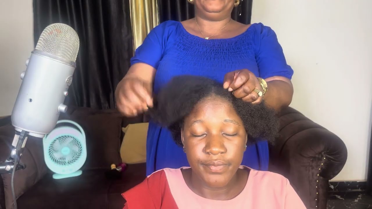 ASMR: ✨scalp scratching,combing  hairparting,head massage and cornrows making 