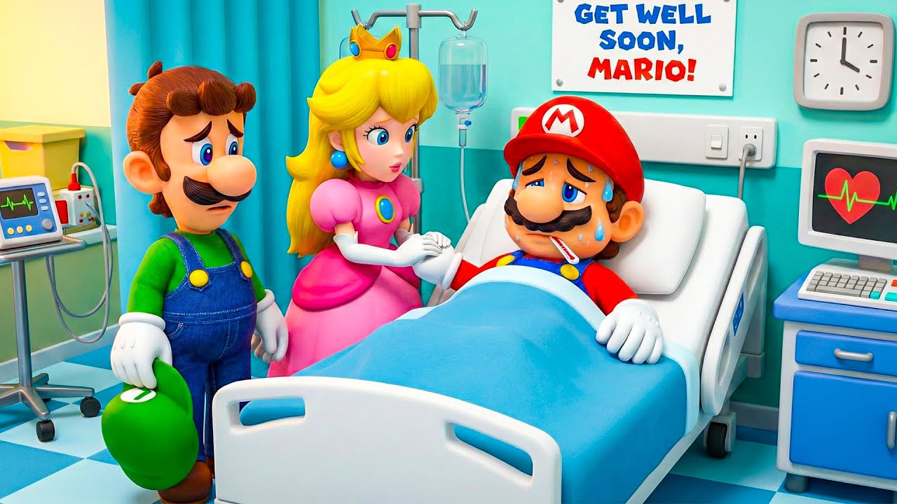 The Hospital Room Fell Silent — Mario’s Condition Worried Luigi and Peach | Mario Animation 🌙🏥