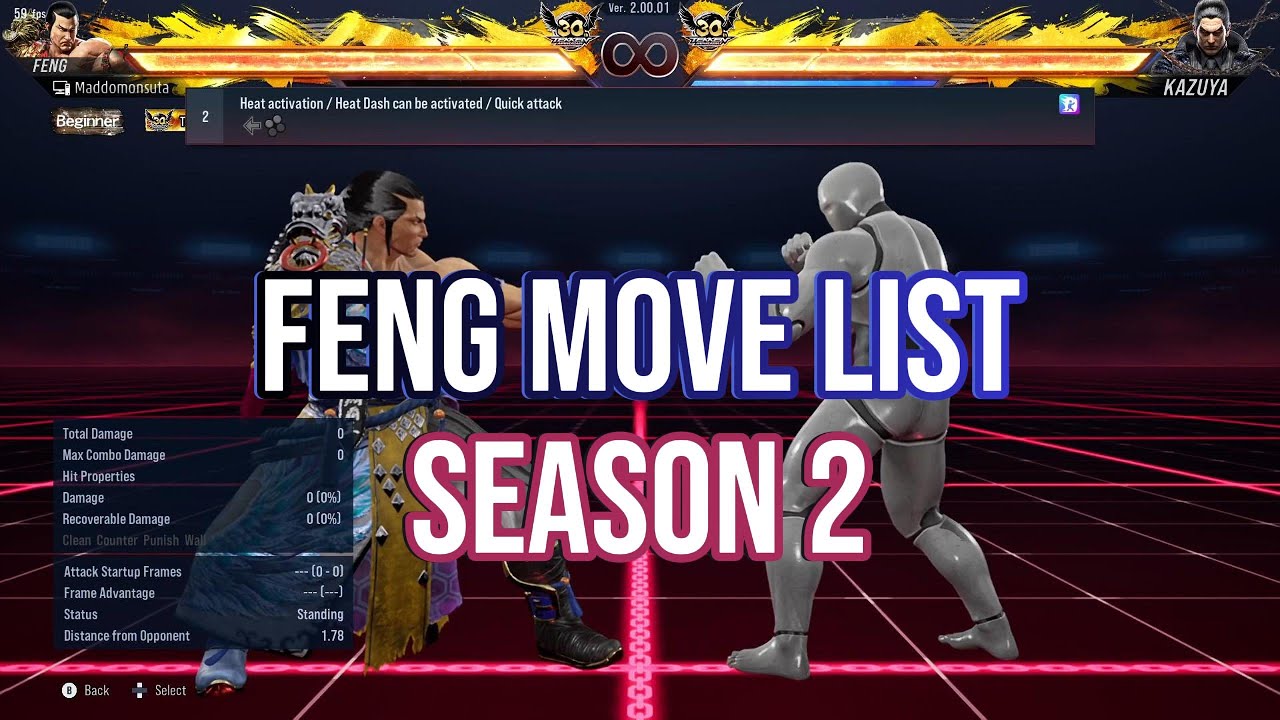Feng Season 2 Move List - Tekken 8