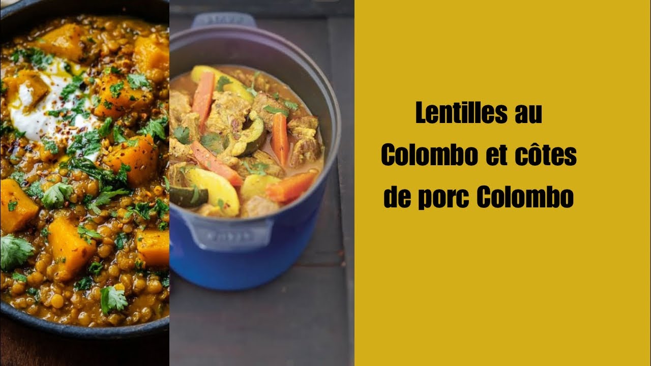 Lentilles au Colombo et côte de porc Colombo