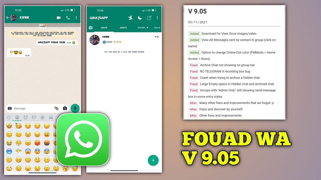 UPDATE! FOUAD WHATSAPP V 9.05 & REVIEW