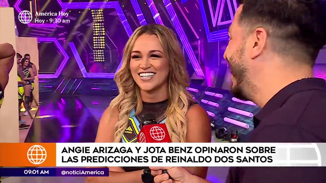 América Espectáculos: La reacción de Angie Arizaga sobre dichos de Dos Santos